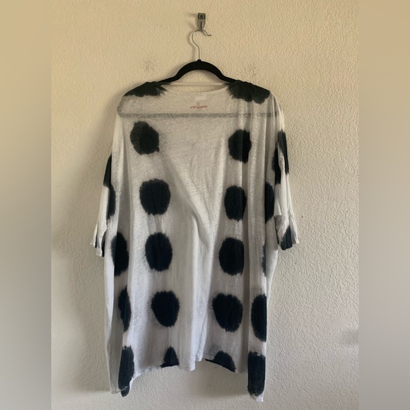 Johnny Was Pete & Greta Linen Oversized Henley Tee Small Short Sleeve Sheer - Picture 2 of 7